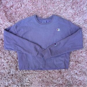 champion purple cropped reverse weave pullover sweatshirt, size small women’s